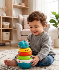 Woopie Dino Pyramid Puzzle – sensorinė balansavimo piramidė