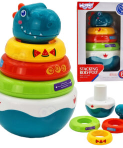 Woopie Dino Pyramid Puzzle – sensorinė balansavimo piramidė