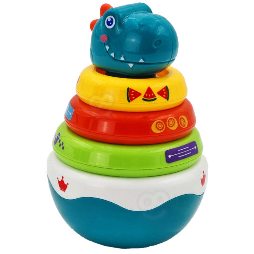Woopie Dino Pyramid Puzzle – sensorinė balansavimo piramidė