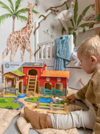 Woopie GREEN medinė „Mega ferma“ – 18 dalių kūrybinis ūkio rinkinys