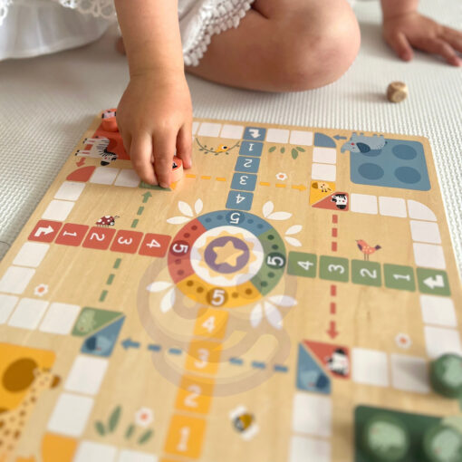 Woopie Green medinis 2‑in‑1 stalo žaidimas: „Činčinas (Ludo)“ + „Išlaisvink gyvūnėlius“
