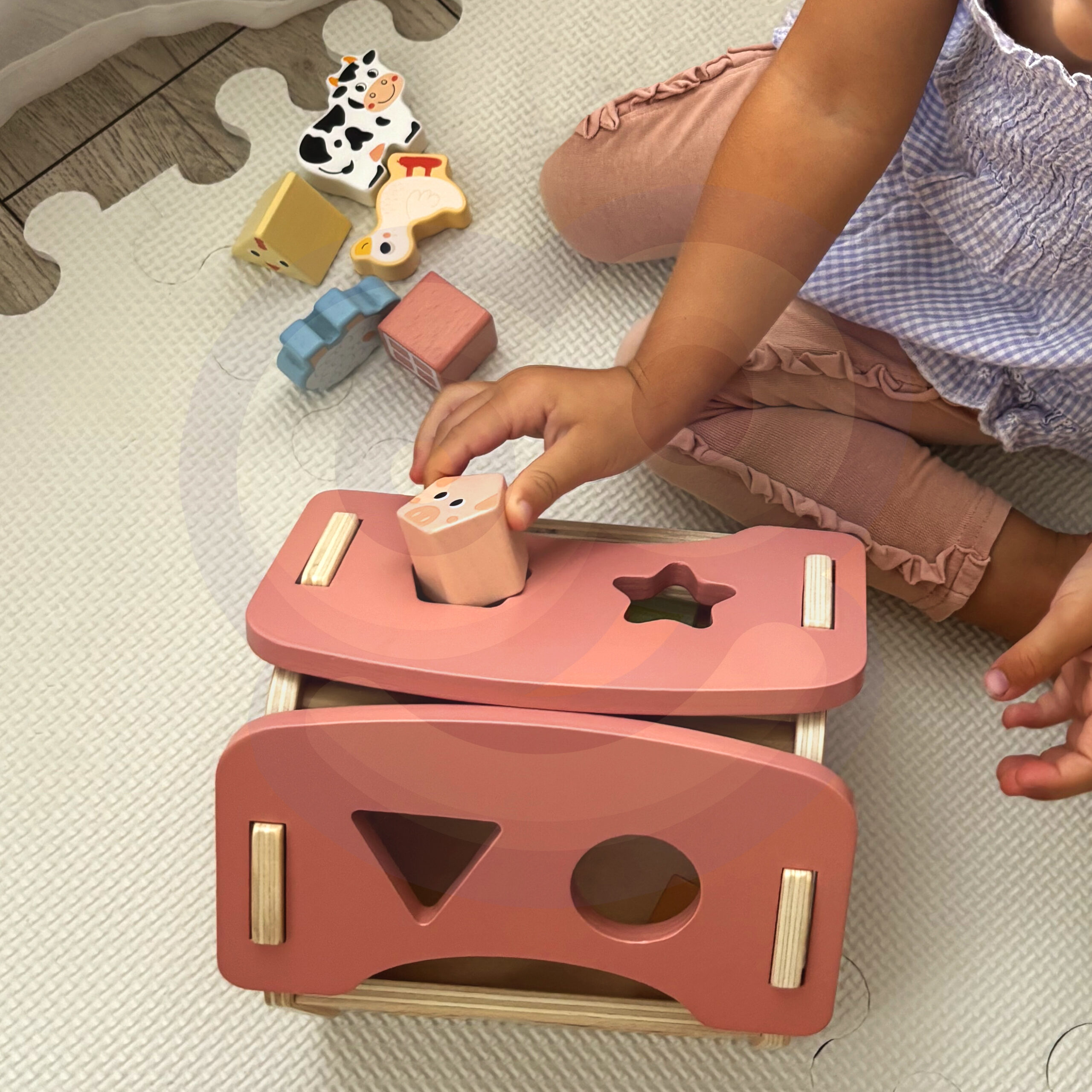 Woopie Green Pastel Farm puidust sorteerimisn&otilde;ud &ndash; 13 tk.