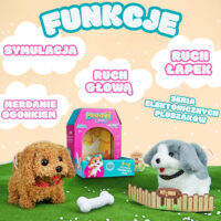 Woopie Mini Plush Pet interaktyvus šuniukas – Pudelis arba Haskis