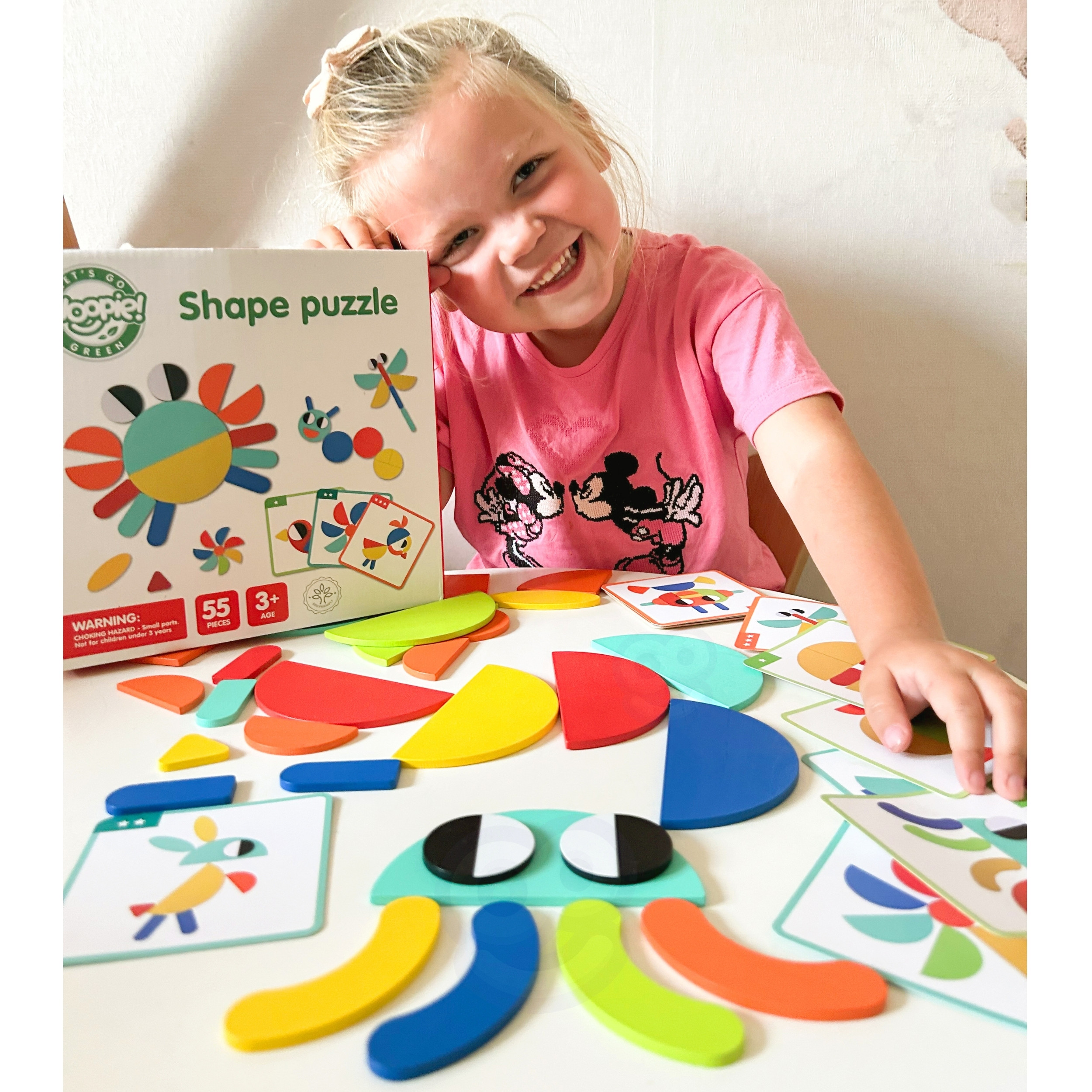 Woopie Montessori medinė dėlionė „Smegenų treniruotė“ – 55 el.