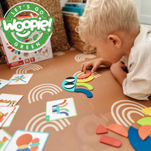 Woopie Montessori medinė dėlionė „Smegenų treniruotė“ – 55 el.