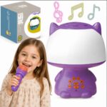 Woopie RGB lemputė–garsiakalbis su mikrofonu „Katinukas“ (violetinė