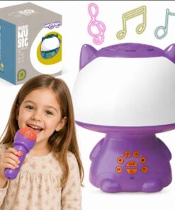 Woopie RGB lemputė–garsiakalbis su mikrofonu „Katinukas“ (violetinė