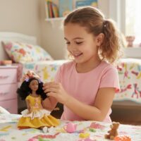 Woopie ROYAL lėlė Emi – 32 cm klasikinė mados dama su geltona suknele