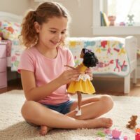 Woopie ROYAL lėlė Emi – 32 cm klasikinė mados dama su geltona suknele