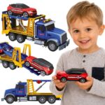 Woopie didelis automobilių transporterio sunkvežimis 1:14 su sportiniu automobiliu