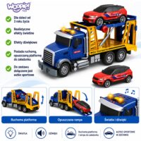 Woopie didelis automobilių transporterio sunkvežimis 1:14 su sportiniu automobiliu