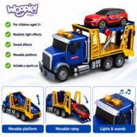 Woopie didelis automobilių transporterio sunkvežimis 1:14 su sportiniu automobiliu