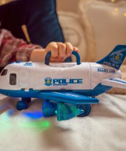 Woopie didelis policijos lėktuvas–transporteris su 3 automobiliais ir LED šviesomis