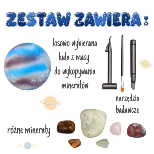 Woopie edukacinis archeologijos rinkinys „Kosminių mineralų kasykla“ (6+)