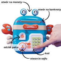 Woopie elektroninė skarbonka–krabas su kodu