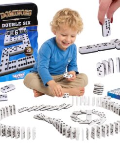 Woopie klasikinis domino žaidimas – 28 kaladėlės metalinėje dėžutėje