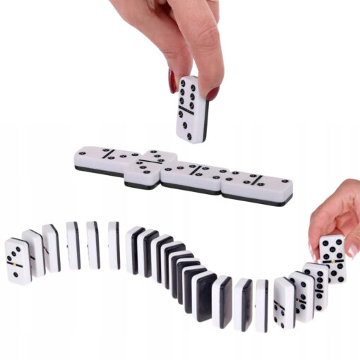 Woopie klasikinis domino žaidimas – 28 kaladėlės metalinėje dėžutėje