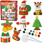 Woopie kūrybinis gipsinių figūrėlių rinkinys „Kalėdos“ – Mould & Paint Christmas (6+)