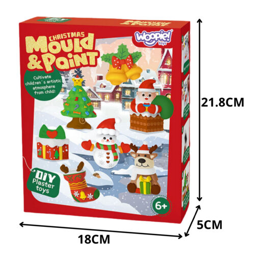 Woopie kūrybinis gipsinių figūrėlių rinkinys „Kalėdos“ – Mould & Paint Christmas (6+)