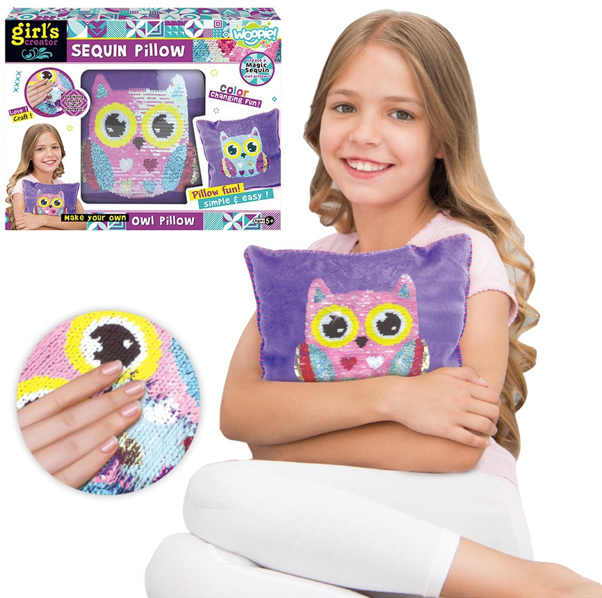 Woopie kūrybinis rinkinys „Blizgi pelėdos pagalvėlė“ – ART&FUN (5+)