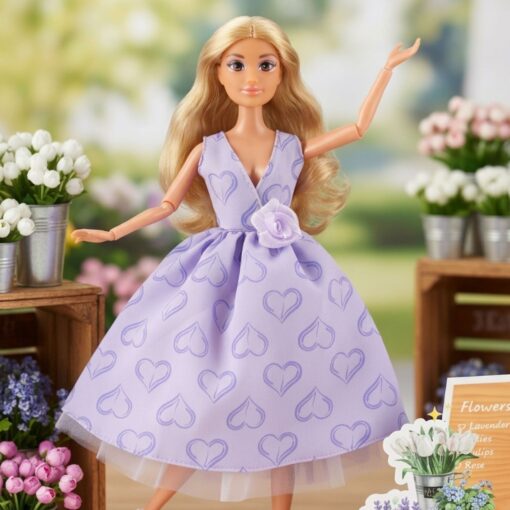 Woopie lėlė Lily su levandine suknele ir aksesuarais – 30 cm
