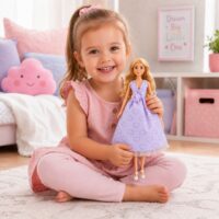 Woopie lėlė Lily su levandine suknele ir aksesuarais – 30 cm