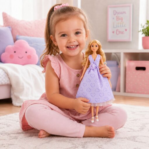 Woopie lėlė Lily su levandine suknele ir aksesuarais – 30 cm