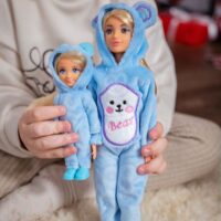 Woopie lėlių rinkinys „Mėlyni meškučiai“ – mama ir mažylis su kombinezonais
