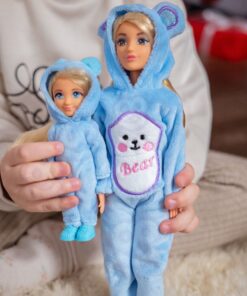 Woopie lėlių rinkinys „Mėlyni meškučiai“ – mama ir mažylis su kombinezonais