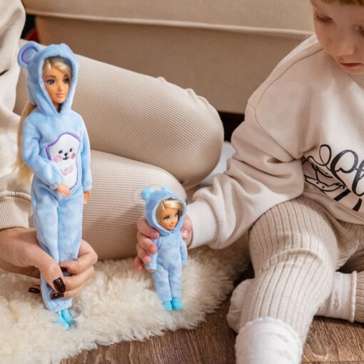 Woopie lėlių rinkinys „Mėlyni meškučiai“ – mama ir mažylis su kombinezonais