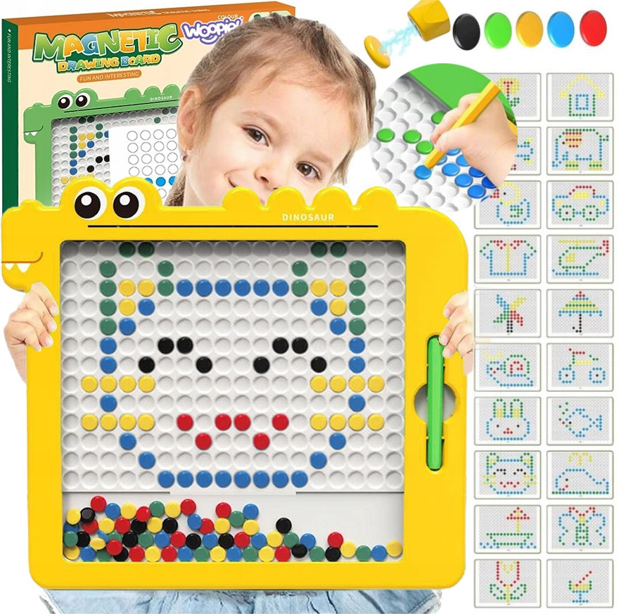 Woopie magnetinė kūrybinė lenta MagPad – su 110 taškelių ir 20 raštų