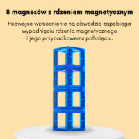 Woopie magnetinės edukacinės kaladėlės – su raidžių kortelėmis ir spalvotais kvadratais