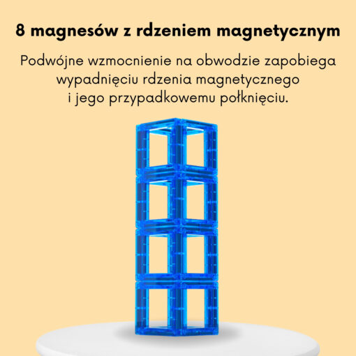 Woopie magnetinės edukacinės kaladėlės – su raidžių kortelėmis ir spalvotais kvadratais