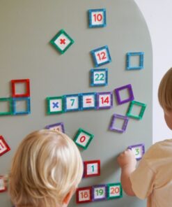 Woopie magnetinės edukacinės kaladėlės – su skaičių kortelėmis ir spalvotais kvadratais