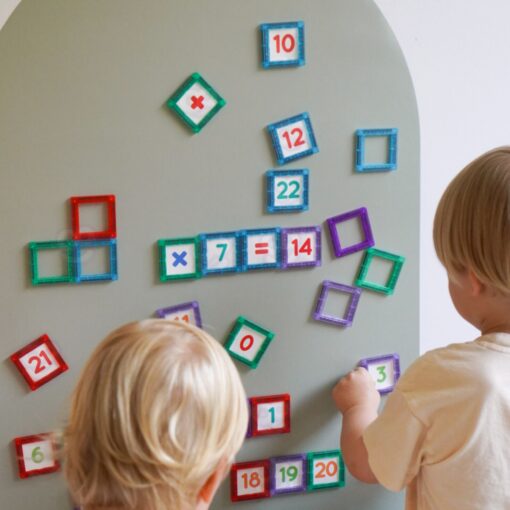 Woopie magnetinės edukacinės kaladėlės – su skaičių kortelėmis ir spalvotais kvadratais