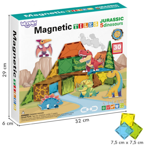 Woopie magnetinės kaladėlės „Dinozaurų pasaulis“