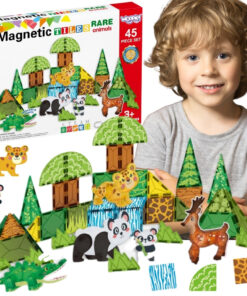 Woopie magnetinės kaladėlės „Retų gyvūnų pasaulis“ (45 el.)