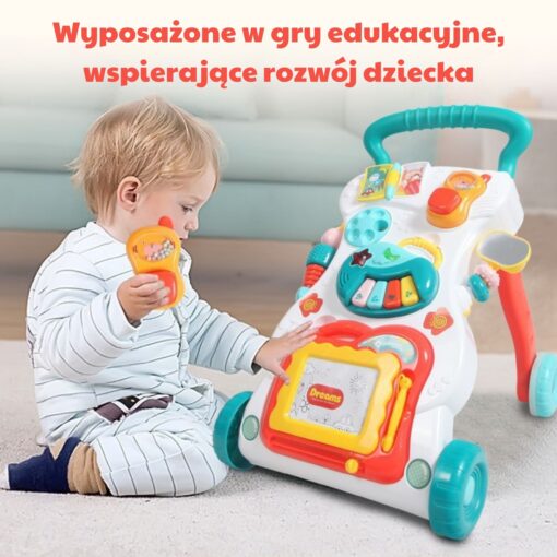 Woopie muzikinis stumdukas 2in1 su edukaciniu paneliu ir magnetine piešimo lenta