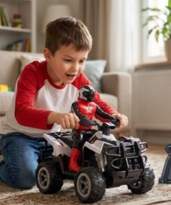 Woopie nuotoliniu būdu valdomas keturratis su motociklininko figūrėle (2.4 GHz)