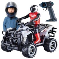 Woopie nuotoliniu būdu valdomas keturratis su motociklininko figūrėle (2.4 GHz)
