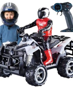 Woopie nuotoliniu būdu valdomas keturratis su motociklininko figūrėle (2.4 GHz)