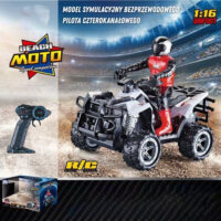Woopie nuotoliniu būdu valdomas keturratis su motociklininko figūrėle (2.4 GHz)