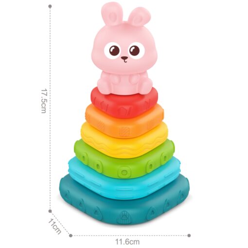 Woopie sensorinė piramidė su zuikučiu – 7 el.
