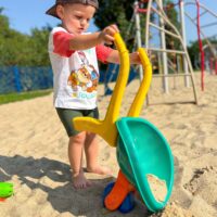 Woopie spalvotas smėlio rinkinys 10in1 su karučiu