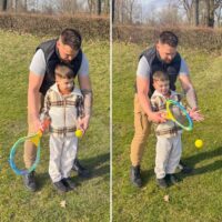 Woopie spalvotos badmintono raketės vaikams