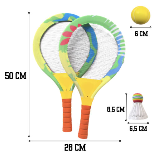 Woopie spalvotos badmintono raketės vaikams