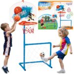 Woopie sporto rinkinys 2in1: krepšinis + futbolas – su kamuoliu