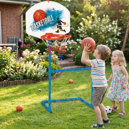 Woopie sporto rinkinys 2in1: krepšinis + futbolas – su kamuoliu