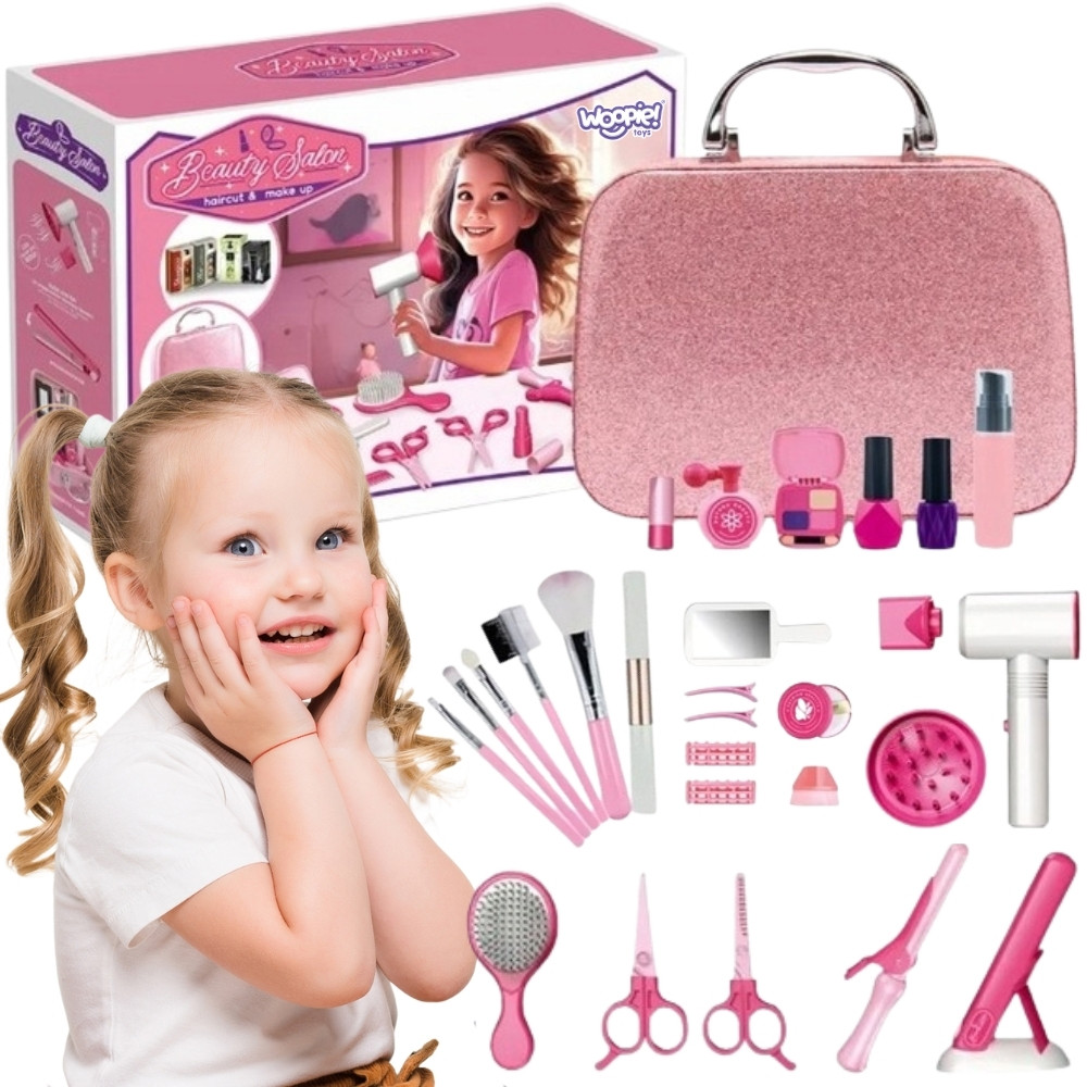 Woopie „Beauty Salon“ – 43 dalių kosmetikos ir stilizacijos rinkinys lagamine
