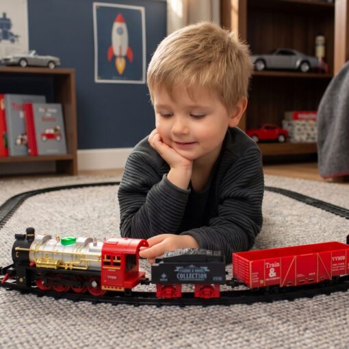 Woopie „Classical Train“ elektrinis traukinys su dūmais ir 29 aksesuarais